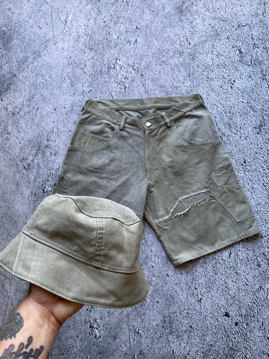 Military shorts + bucket hat